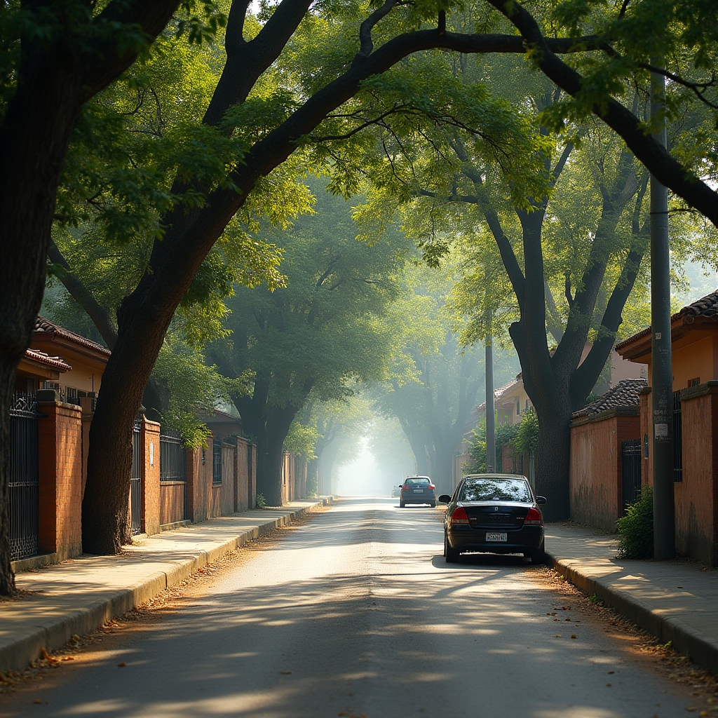 Barrio Jara residential streets in Asunción with houses and trees