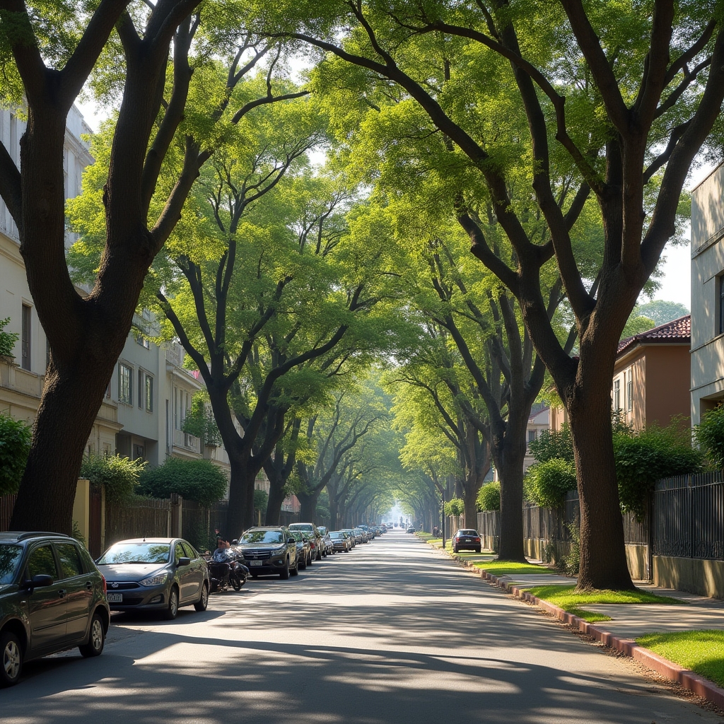 Villa Morra residential streets with tree-lined avenues